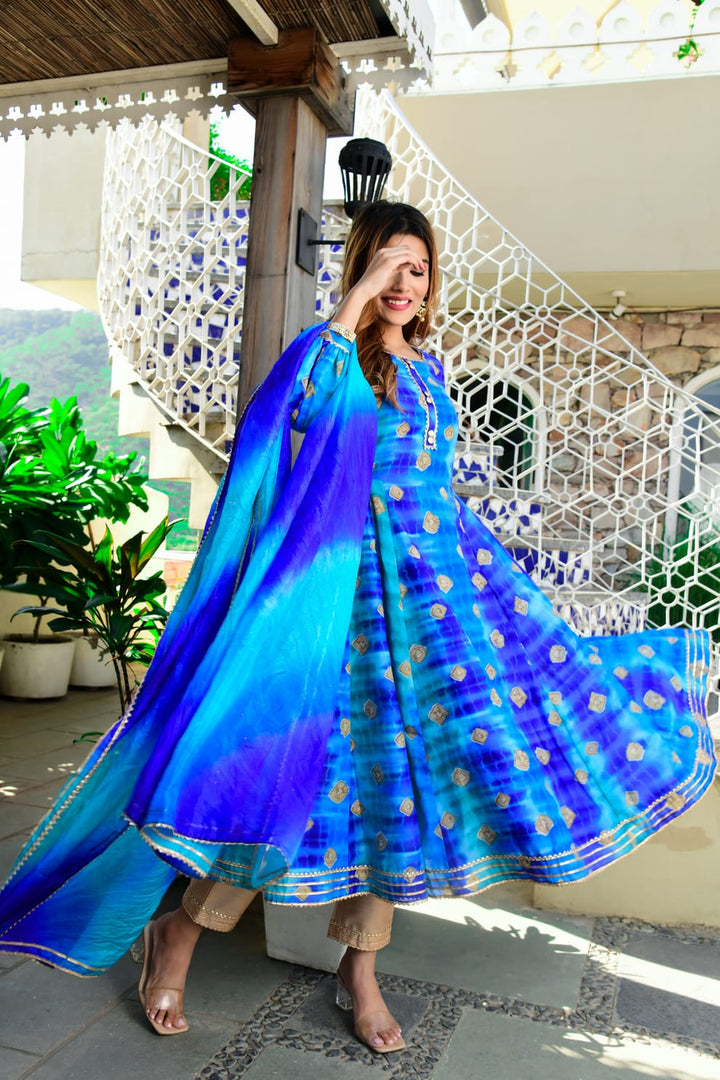 Shibori-Blue-Chanderi-Suit-Set