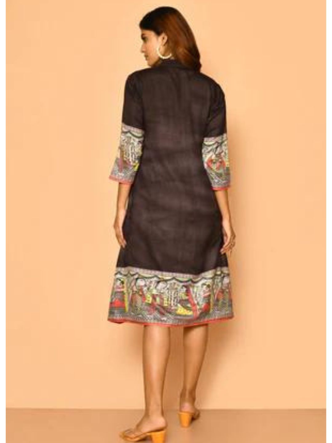 Siya Black Handloom Cotton Silk Dress