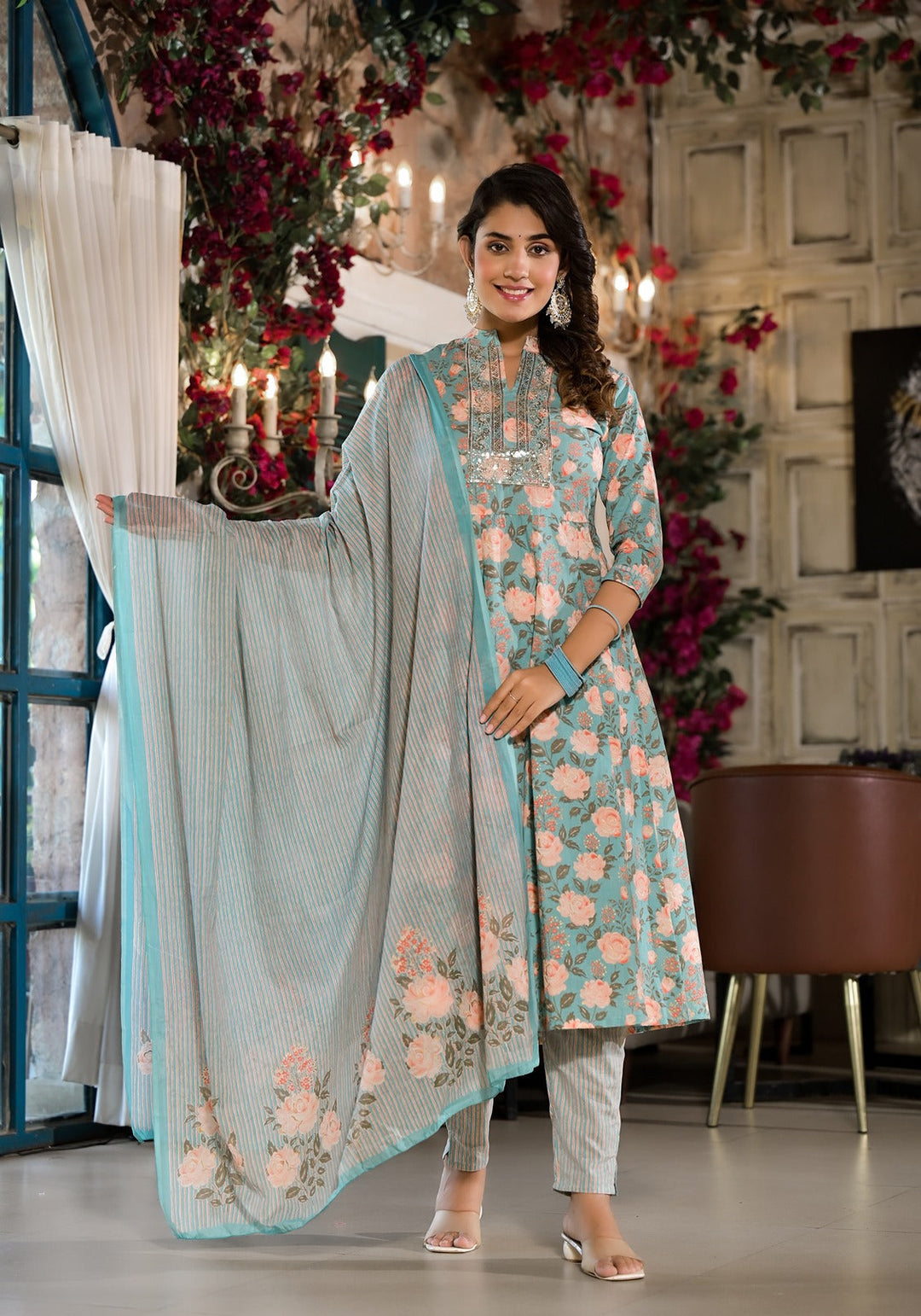 Rust-Cotton-Floral-Sequins-Work-Sharara-Set