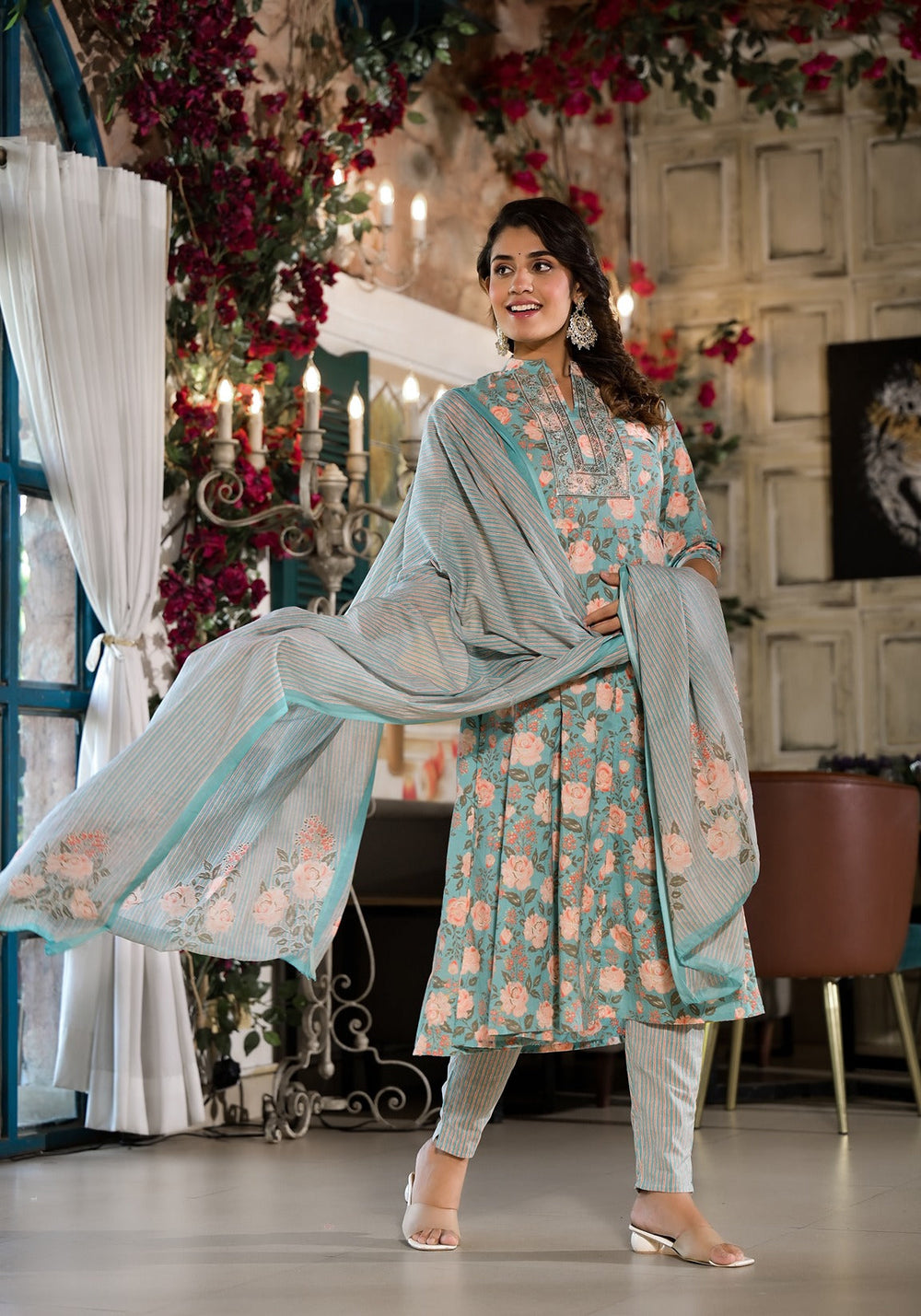 Rust-Cotton-Floral-Sequins-Work-Sharara-Set