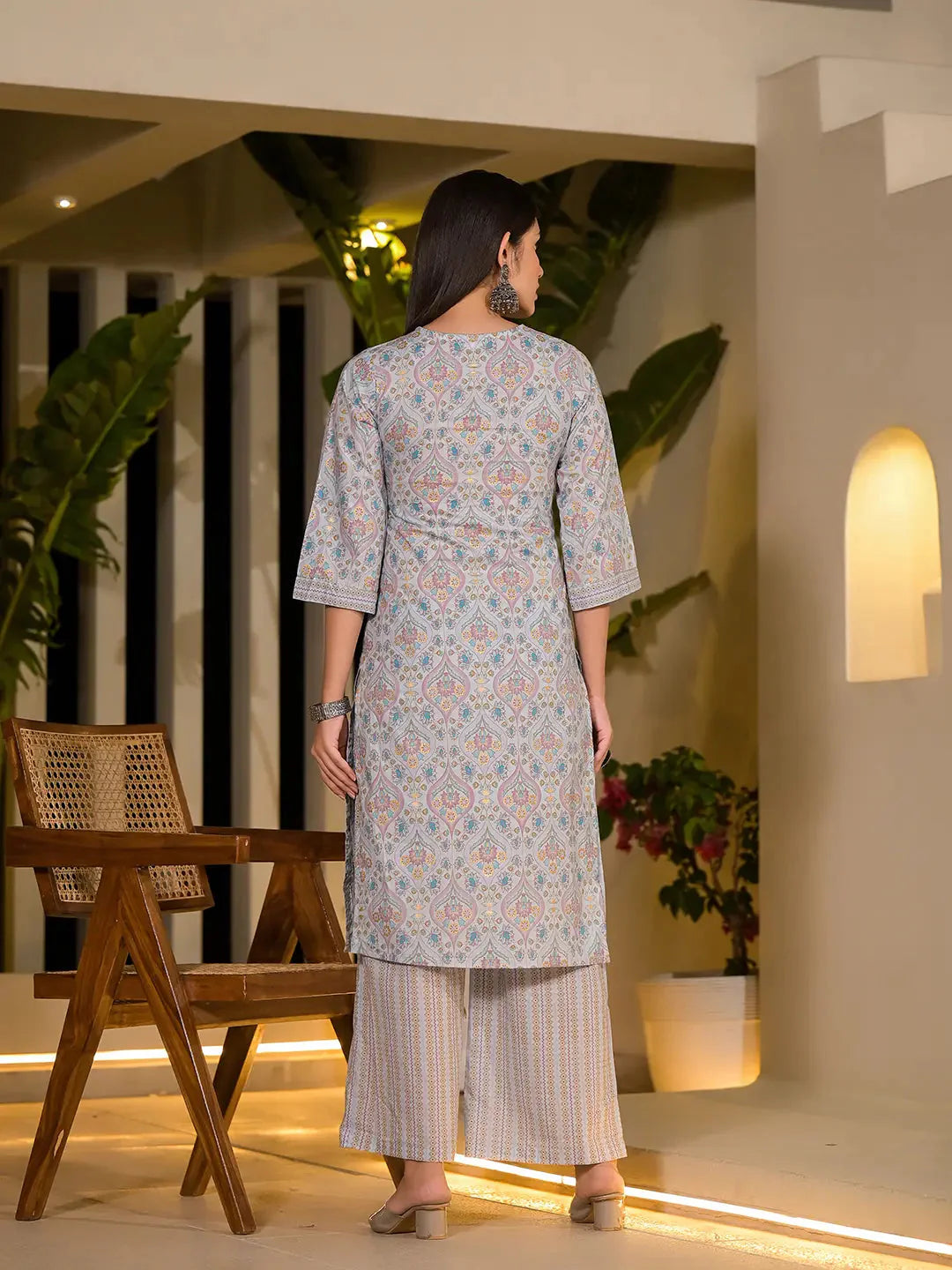 Sky-Blue-Pure-Cotton-Floral-Print-Straight-3-Piece-Kurta-Set