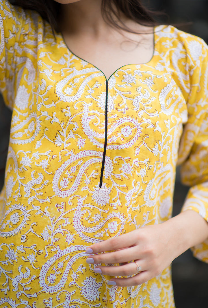 Sunny-Yellow-Days-Hand-Block-Print-Cotton-Kurta