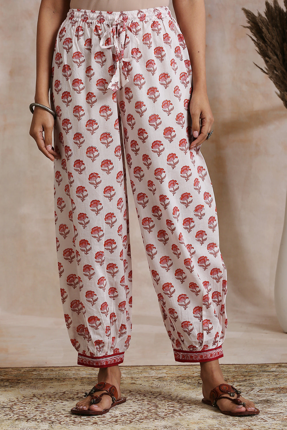 Red-Cotton-Hand-Block-Printed-Izhaar-Pant