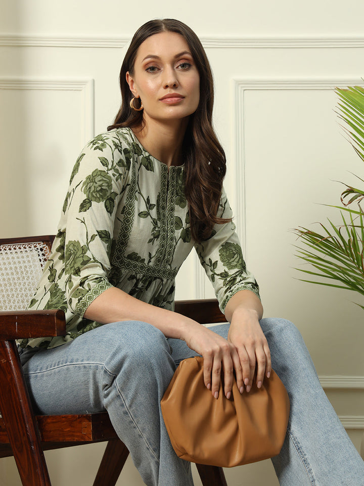 Pista-Green-Cotton-Floral-Printed-Top