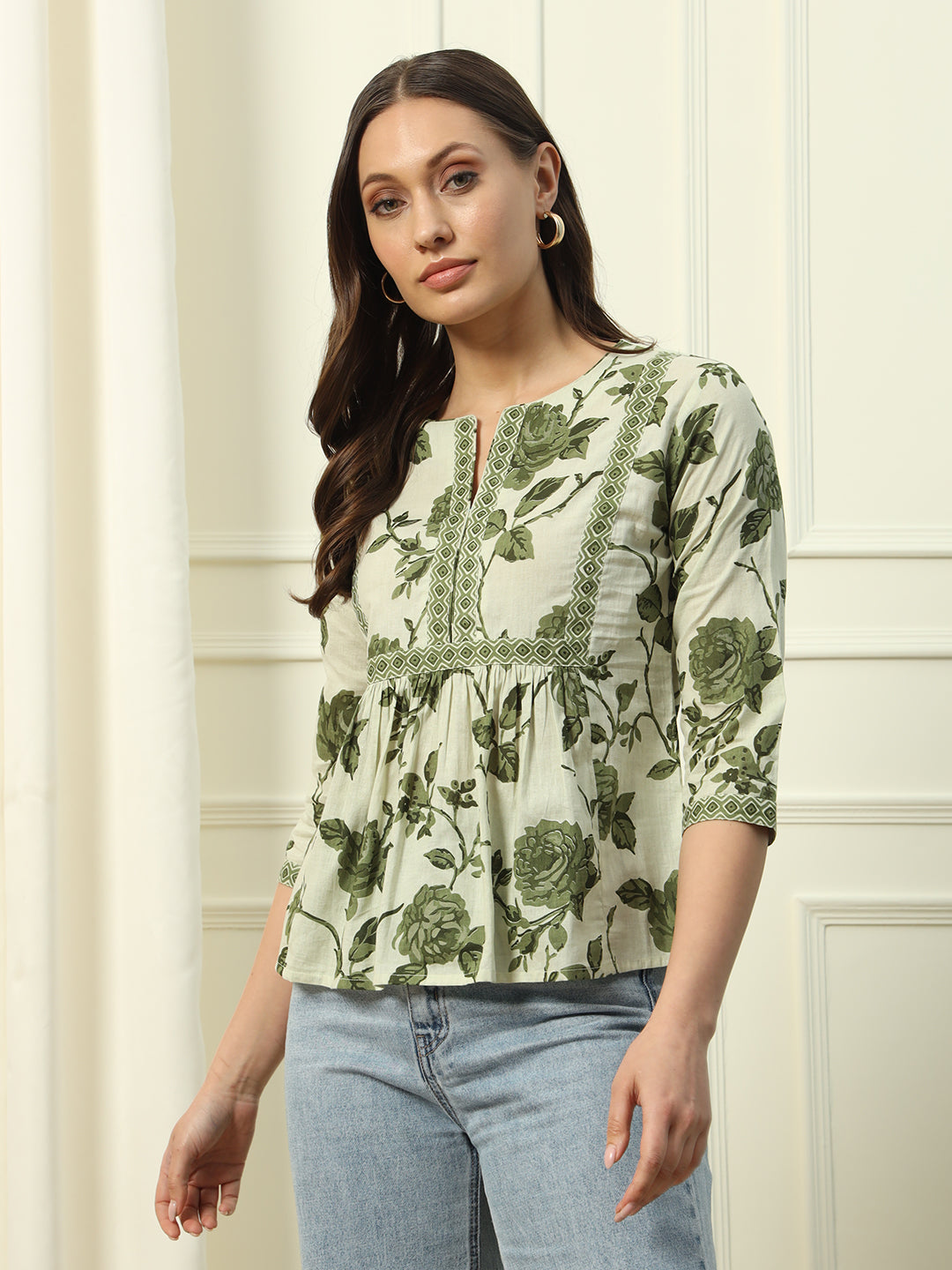 Pista-Green-Cotton-Floral-Printed-Top