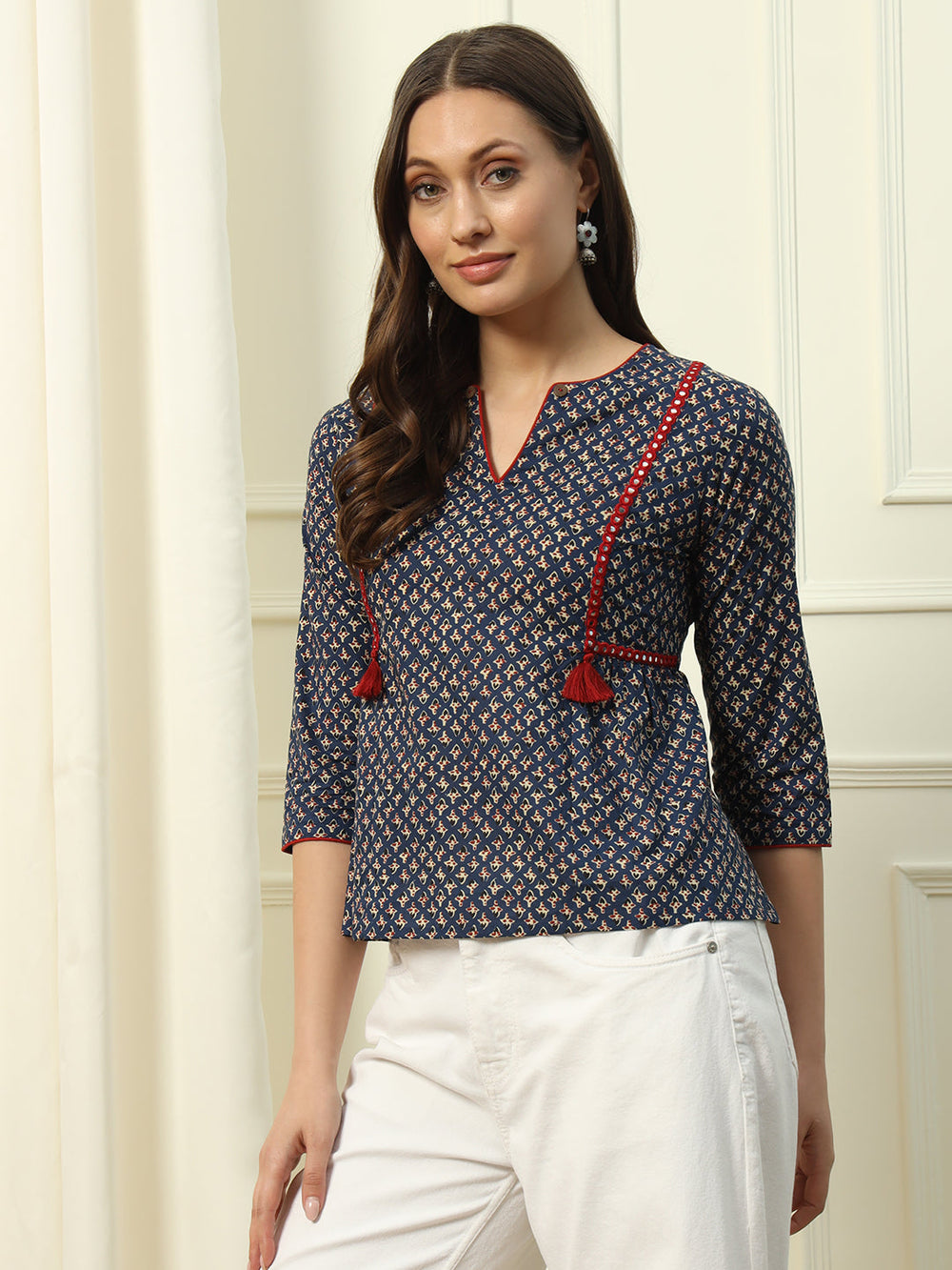 Blue-Cotton-Floral-Printed-Top