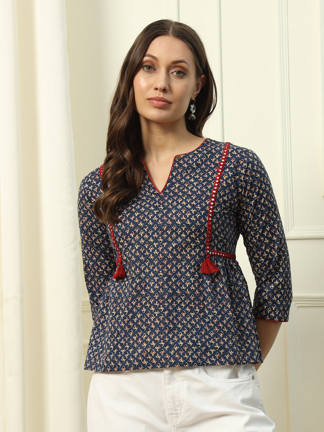 Blue-Cotton-Floral-Printed-Top
