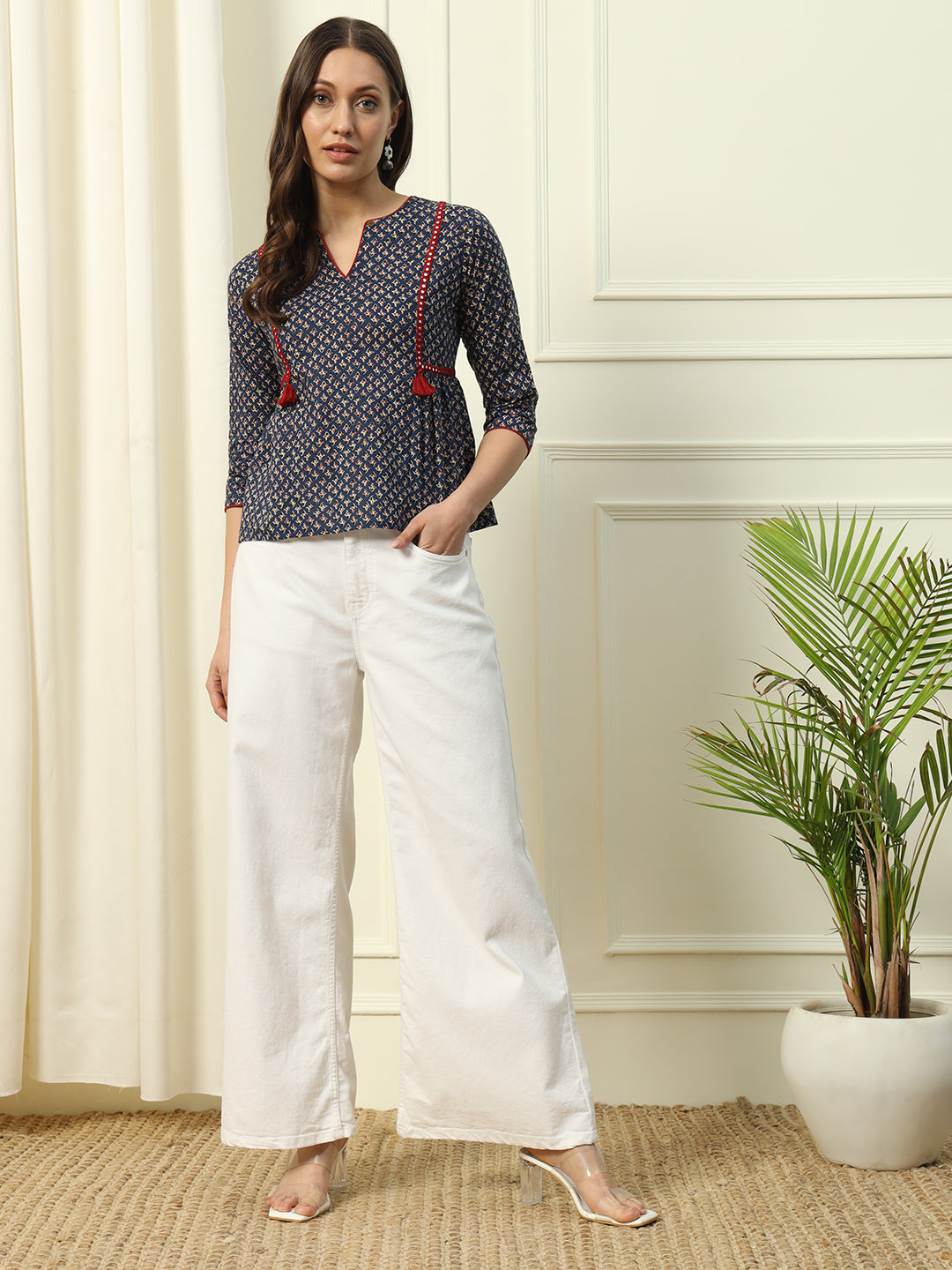 Blue-Cotton-Floral-Printed-Top