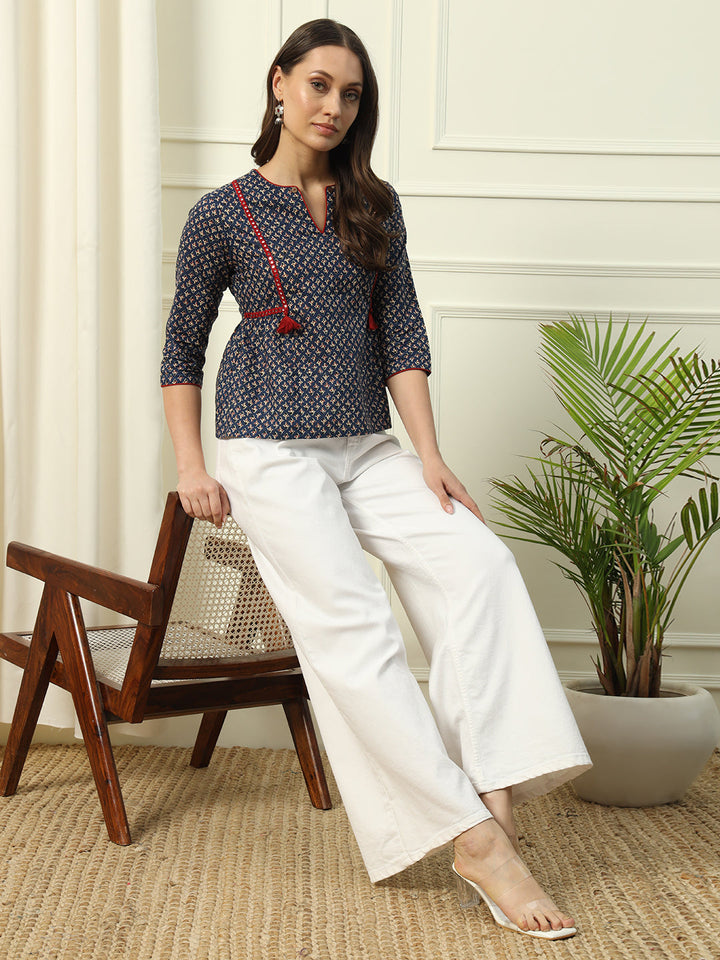 Blue-Cotton-Floral-Printed-Top