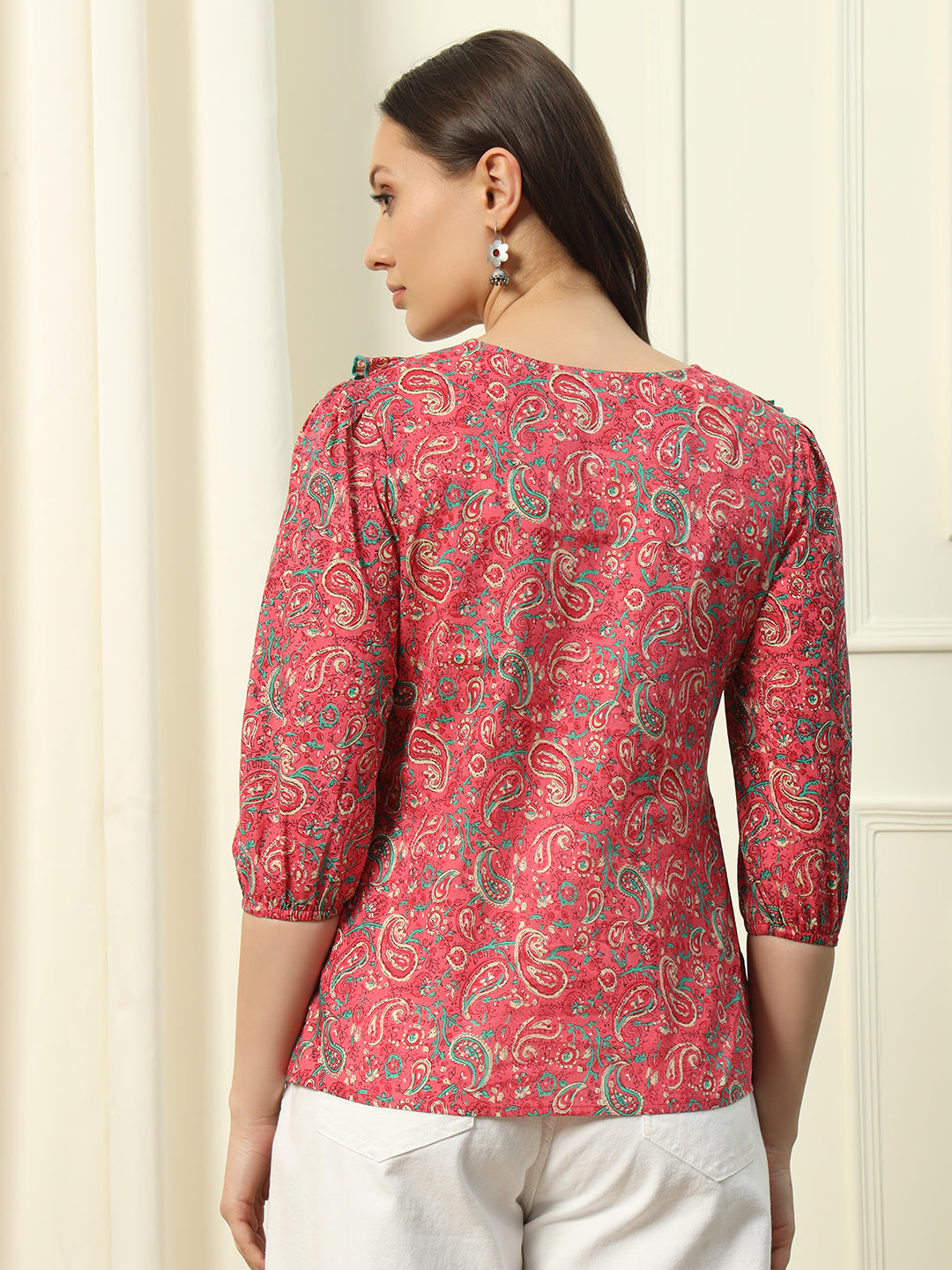 Red-Cotton-Floral-Printed-Top