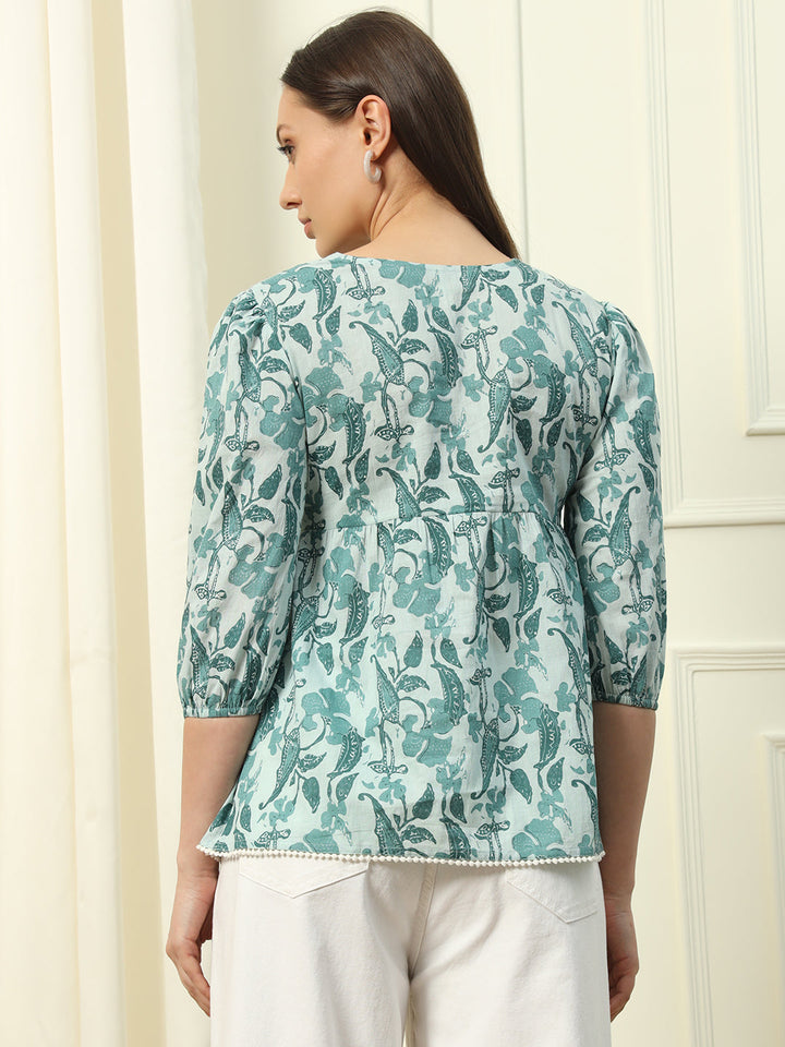 Sky-Cotton-Blue-Printed-Lace-Detail-Top