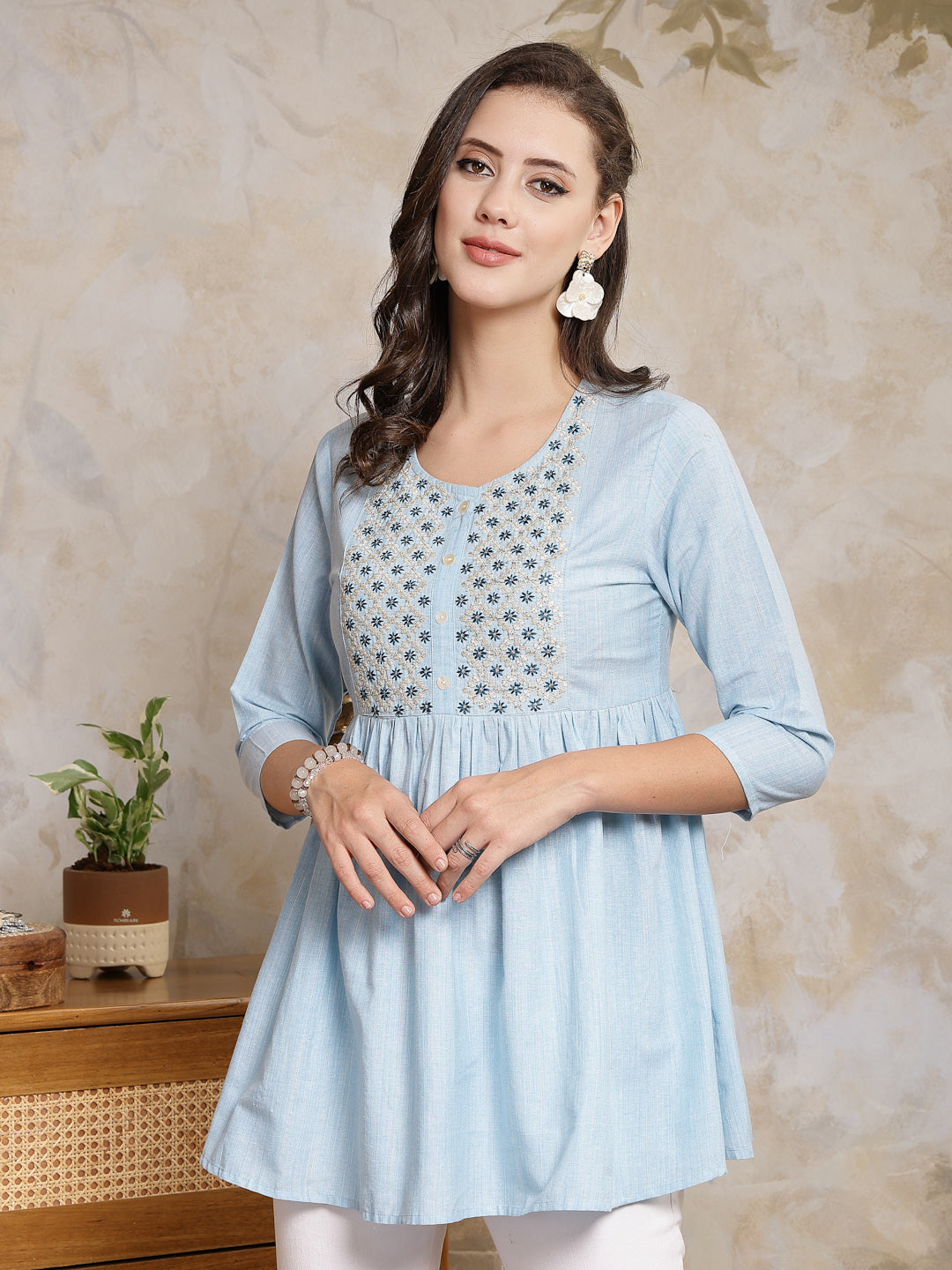 Sky-Blue-Cotton-Embroidered-Peplum-Tunic-Only