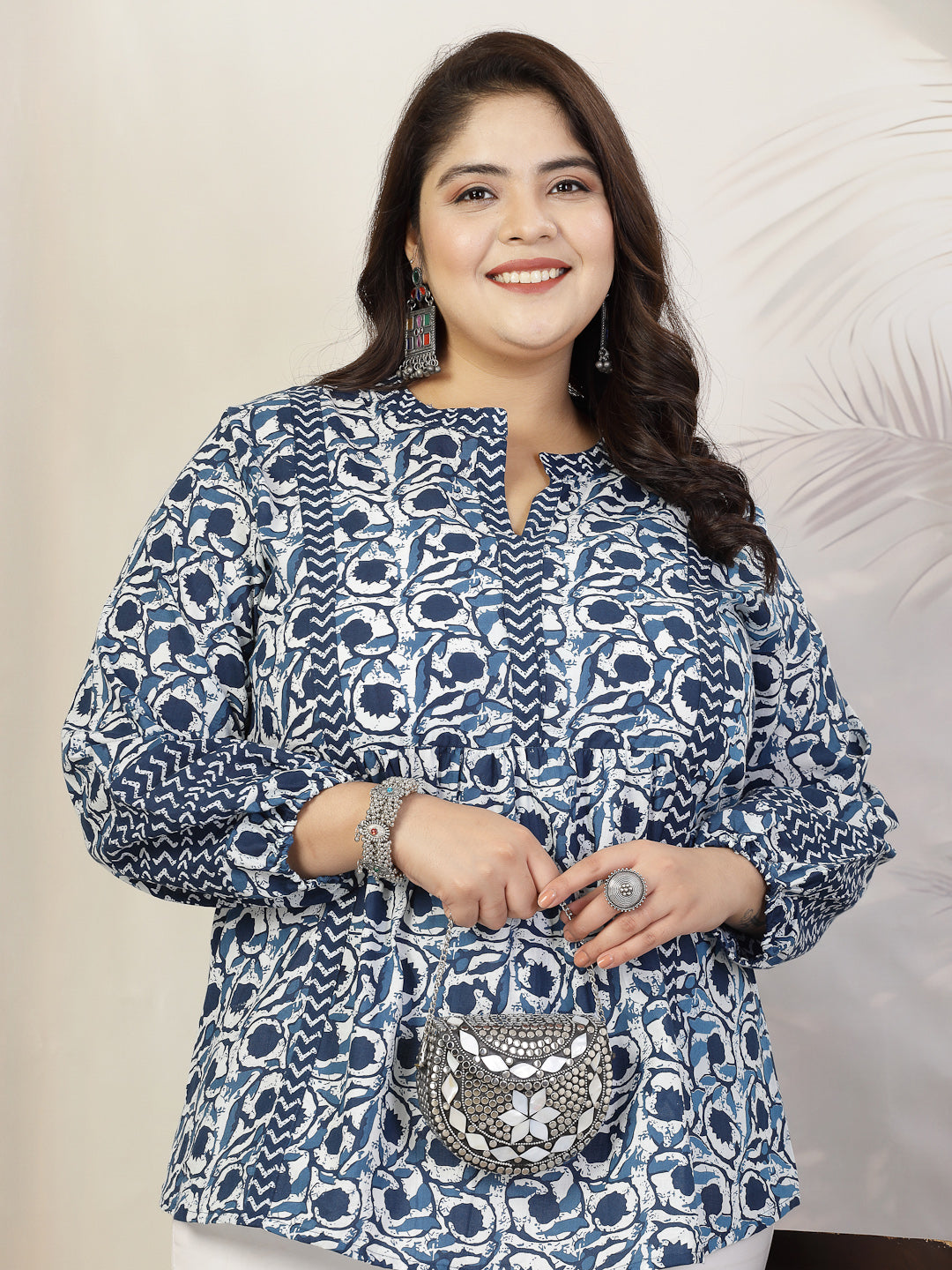 Navy-Blue-Cotton-Floral-Printed-Top