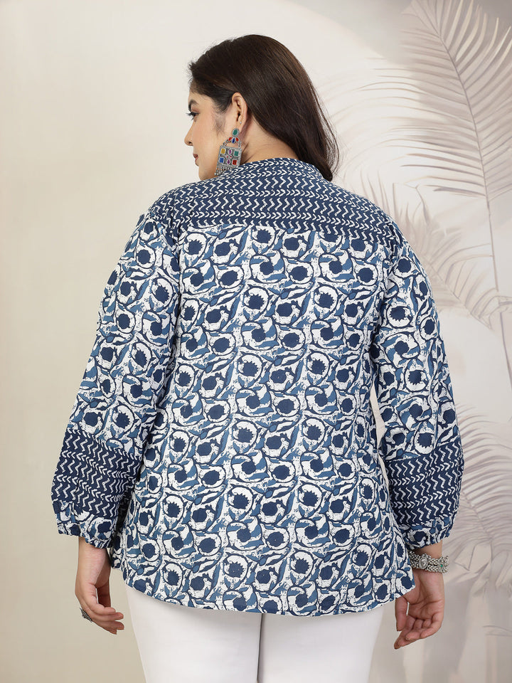 Navy-Blue-Cotton-Floral-Printed-Top