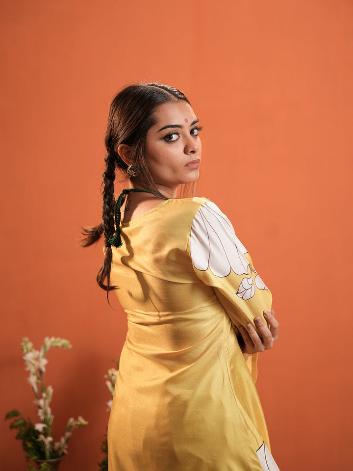 Yellow-Silk-Blend-A-Line-2-Piece-Kurta-Set