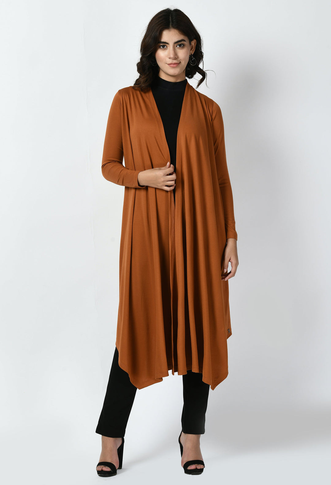 Tan-Brown-Cotton-Blend-Supreme-Longline-Shrug