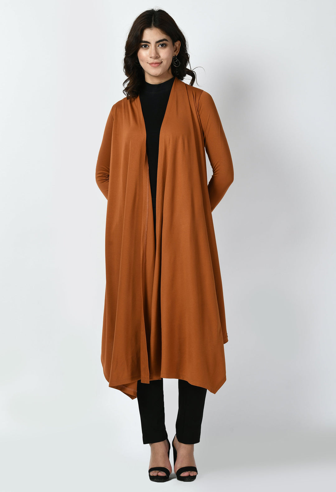 Tan-Brown-Cotton-Blend-Supreme-Longline-Shrug