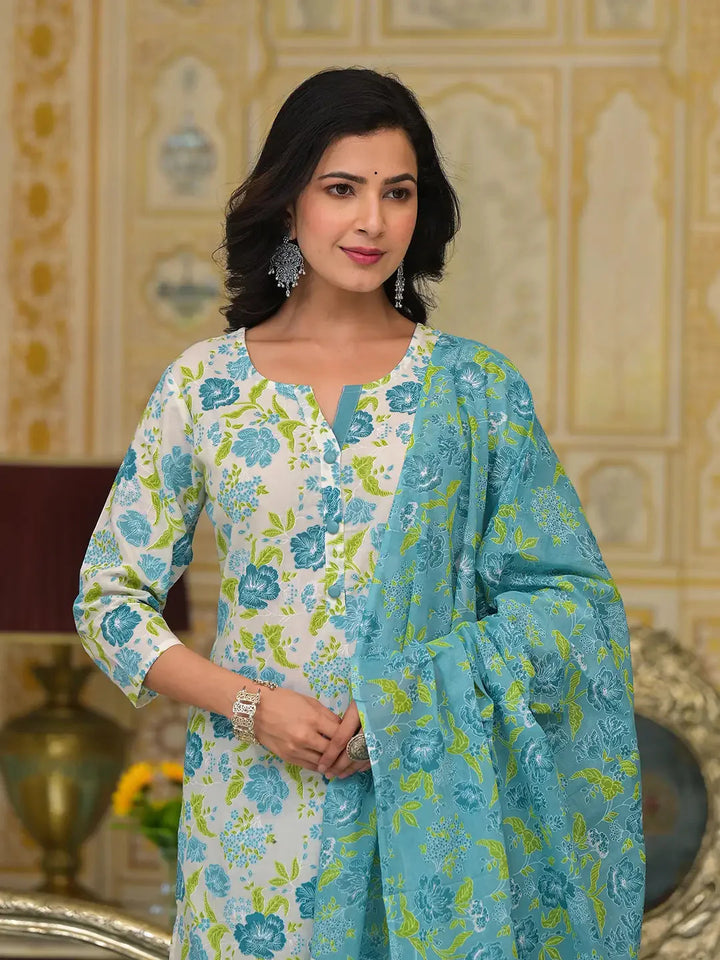 Teal-Green-Cotton-Button-Show-On-Yoke-3-Piece-Kurta-Set