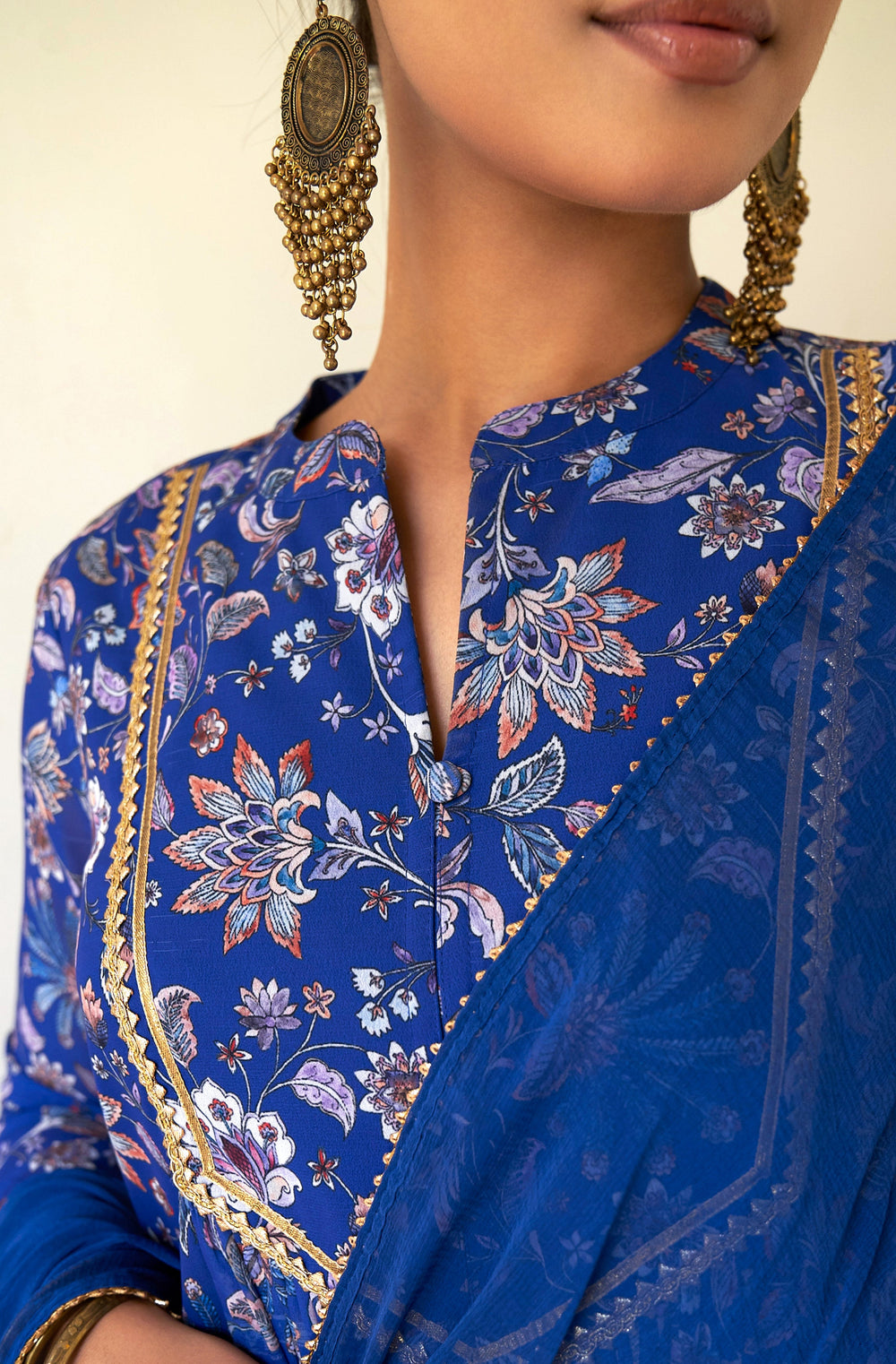 Teal-Blue-Georgette-Floral-Printed-3-Piece-Kurta-Set
