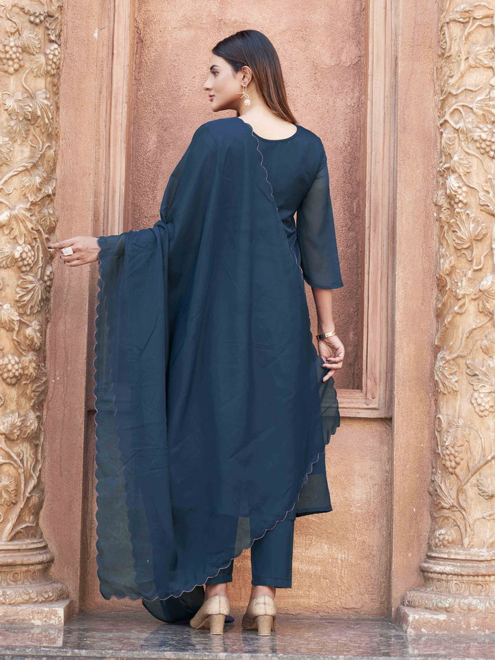 Teal-Blue-Organza-Multicolor-V-Neck-A-Line-3-Piece-Kurta-Set