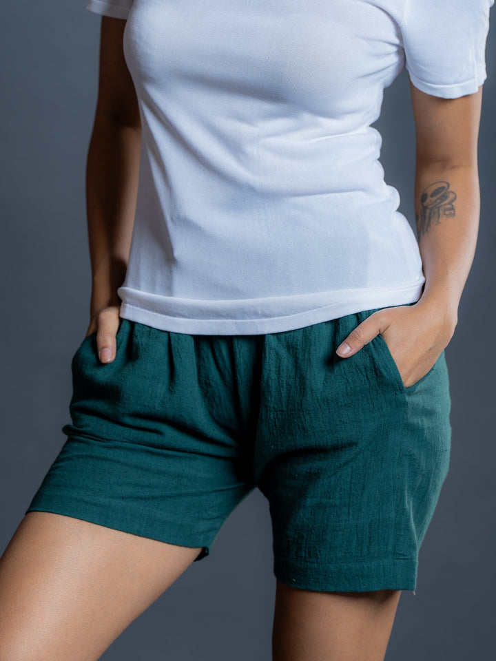 Teal-Green-Pure-Cotton-Short-Only