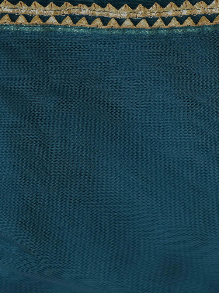 Teal-Silk-Blend-Sequinns-Net-Patch-Gathered-3-Piece-Kurta-Set