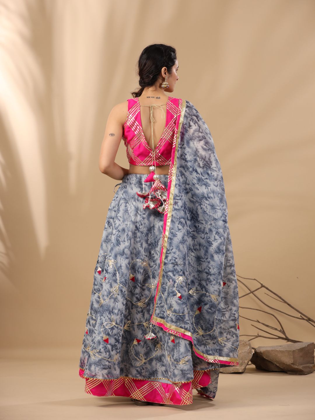 Teej-Teal-Blue-Kota-Doriya-Lehnga-Set