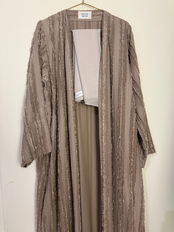 Threaded-Chocolate-Brown-Cotton-Blend--Abaya-With-Sheila
