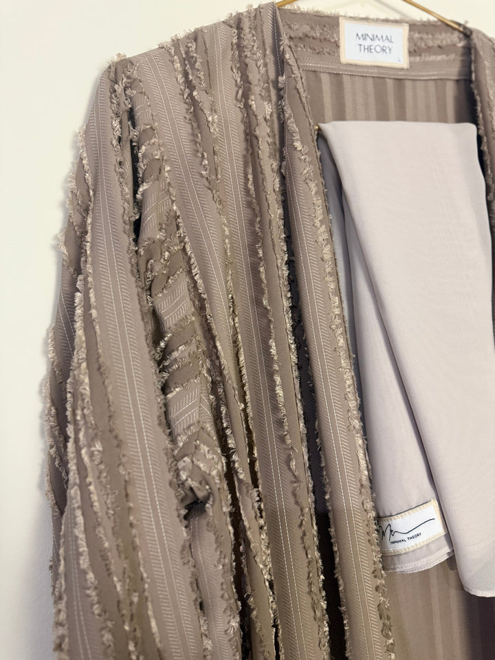 Threaded-Chocolate-Brown-Cotton-Blend--Abaya-With-Sheila