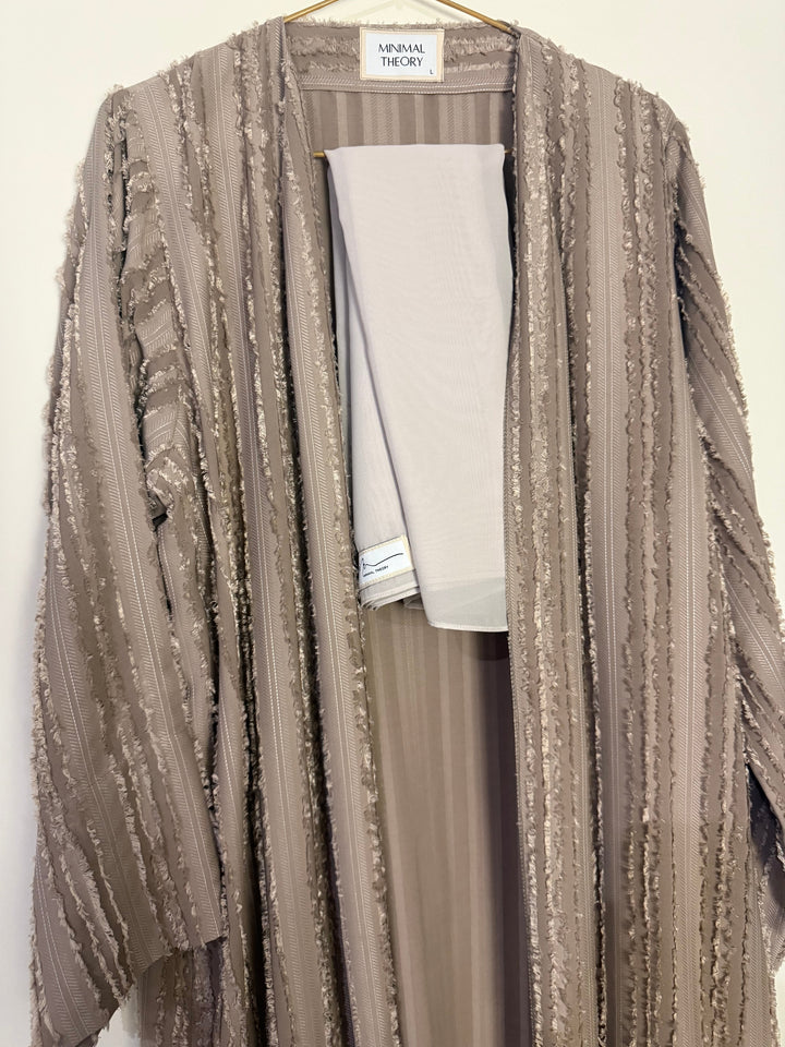 Threaded-Chocolate-Brown-Cotton-Blend--Abaya-With-Sheila