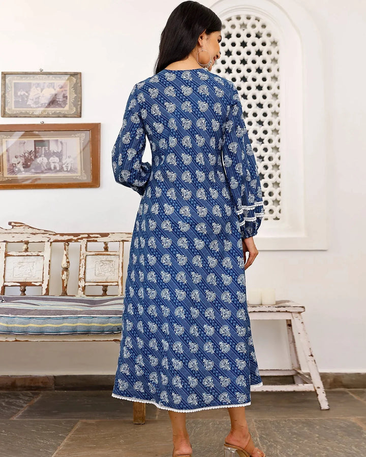 Midnight-Blue-Cotton-Midi-Dress