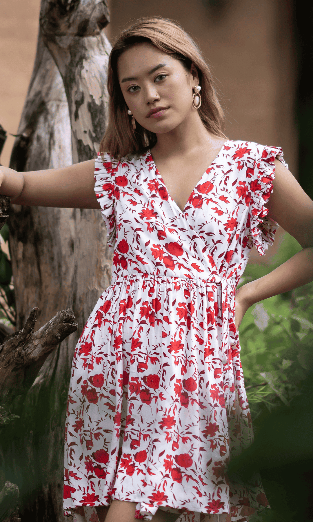 White-&-Red-Rayon-Bloom-Haven-Dress