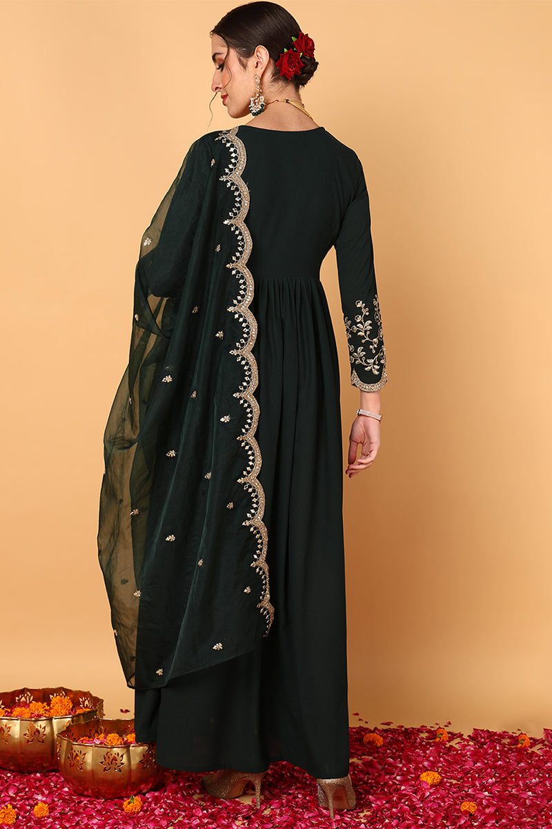 Green-Georgette-Embroidered-Zari-Work-Anarkali-Set