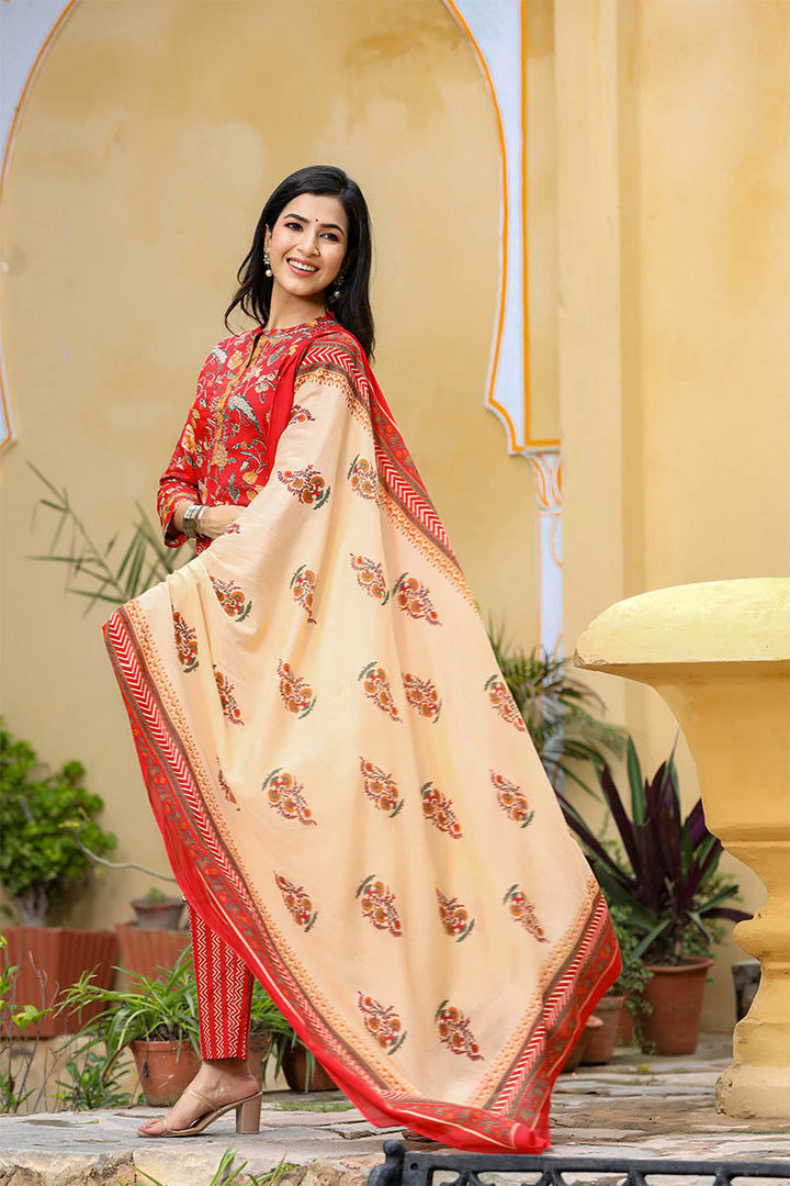 Red-Cotton-Motifs-Printed-3-Piece-Kurta-Set-