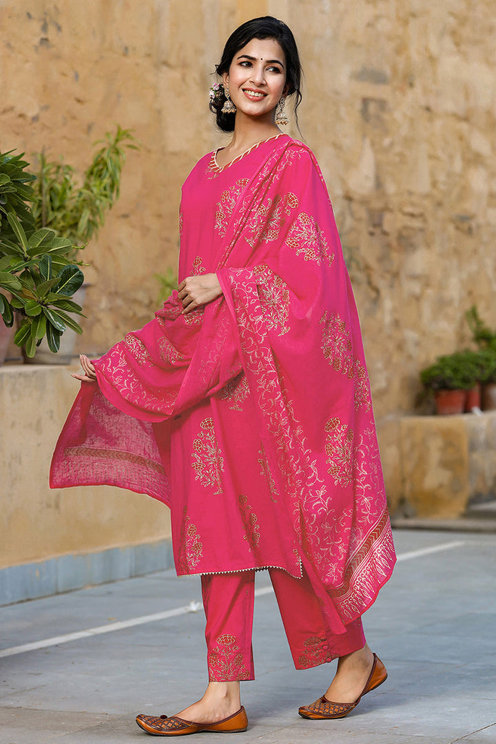 Pink-Cotton-Straight-3-Piece-Kurta-3-Piece-Kurta-Set