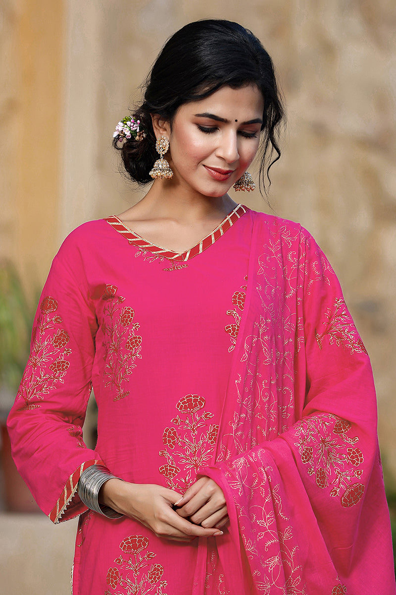 Pink-Cotton-Straight-3-Piece-Kurta-3-Piece-Kurta-Set