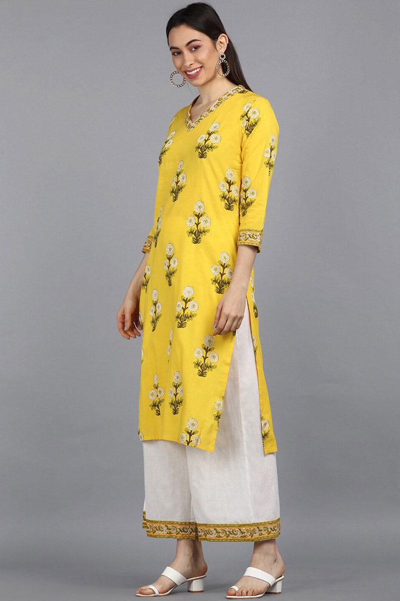 Cotton-Yellow-Motifs-Printed-Straight-Set
