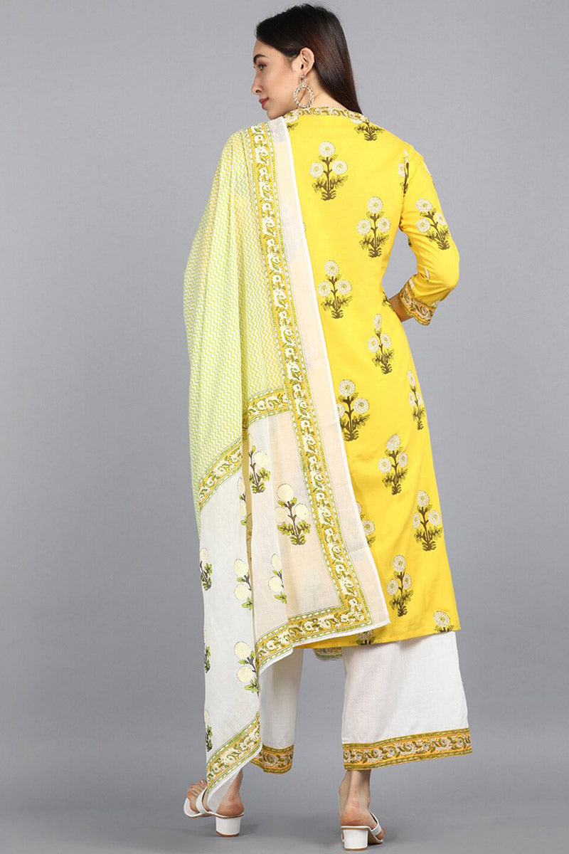 Cotton-Yellow-Motifs-Printed-Straight-Set