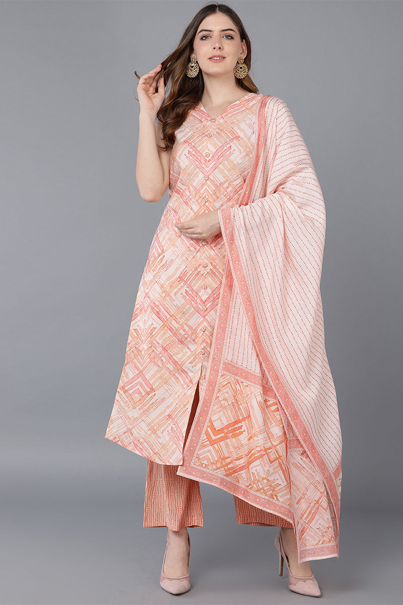 Nude-Peach-Poly-Silk-Straight-Kurta-Palazzos-With-Dupatta