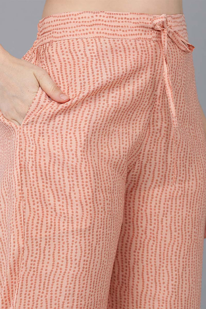 Nude-Peach-Poly-Silk-Straight-Kurta-Palazzos-With-Dupatta