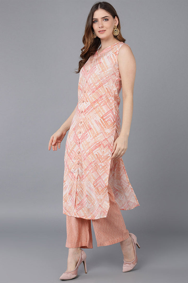 Nude-Peach-Poly-Silk-Straight-Kurta-Palazzos-With-Dupatta