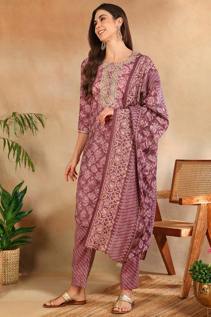 Mauve-Silk-Blend-Ombre-Straight-3-Piece-Kurta-Set