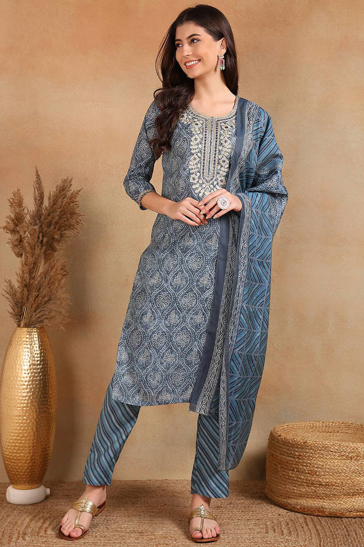 Grey-Silk-Blend-Straight-3-Piece-Kurta-Set