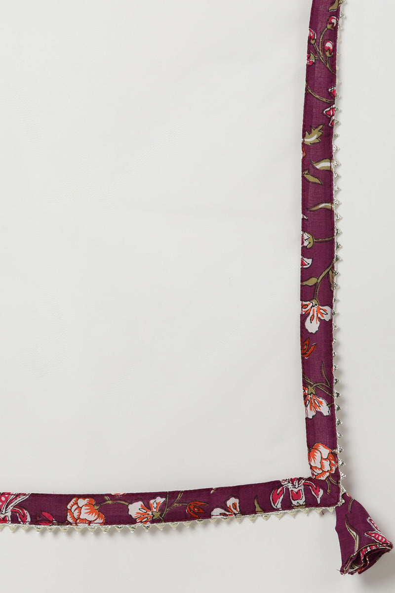 Purple-Rayon-Blend-Floral-Straight-3-Piece-Kurta-Set