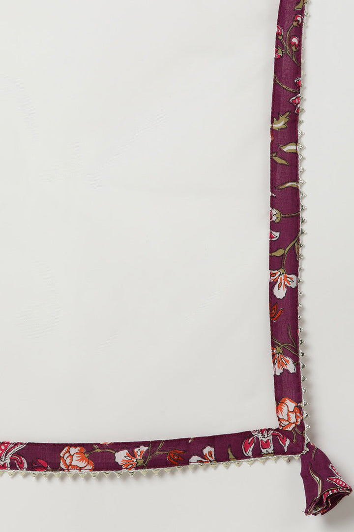 Purple-Rayon-Blend-Floral-Straight-3-Piece-Kurta-Set