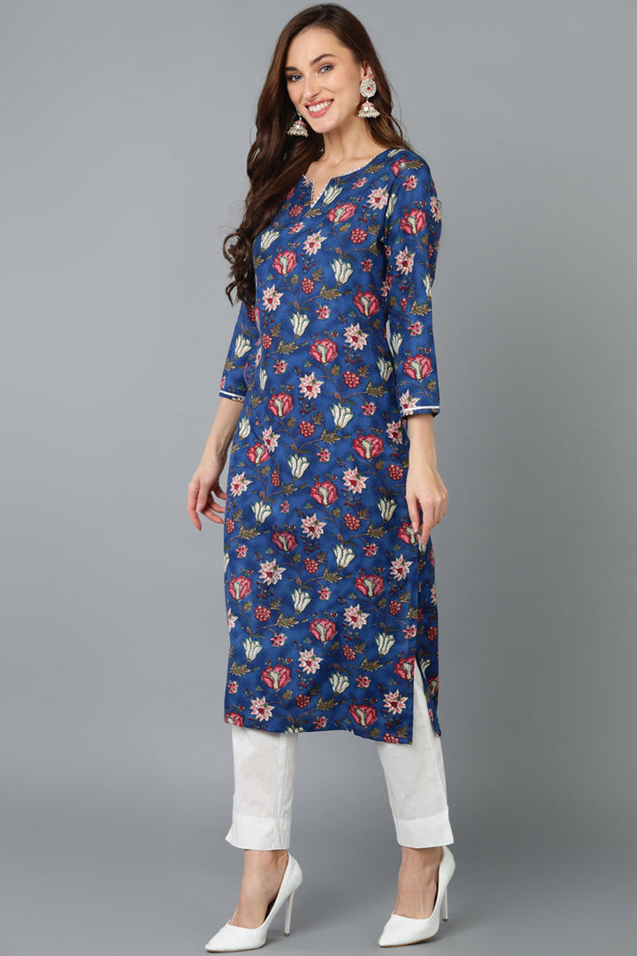 Blue-Rayon-Blend-Printed-3-Piece-Kurta-Set