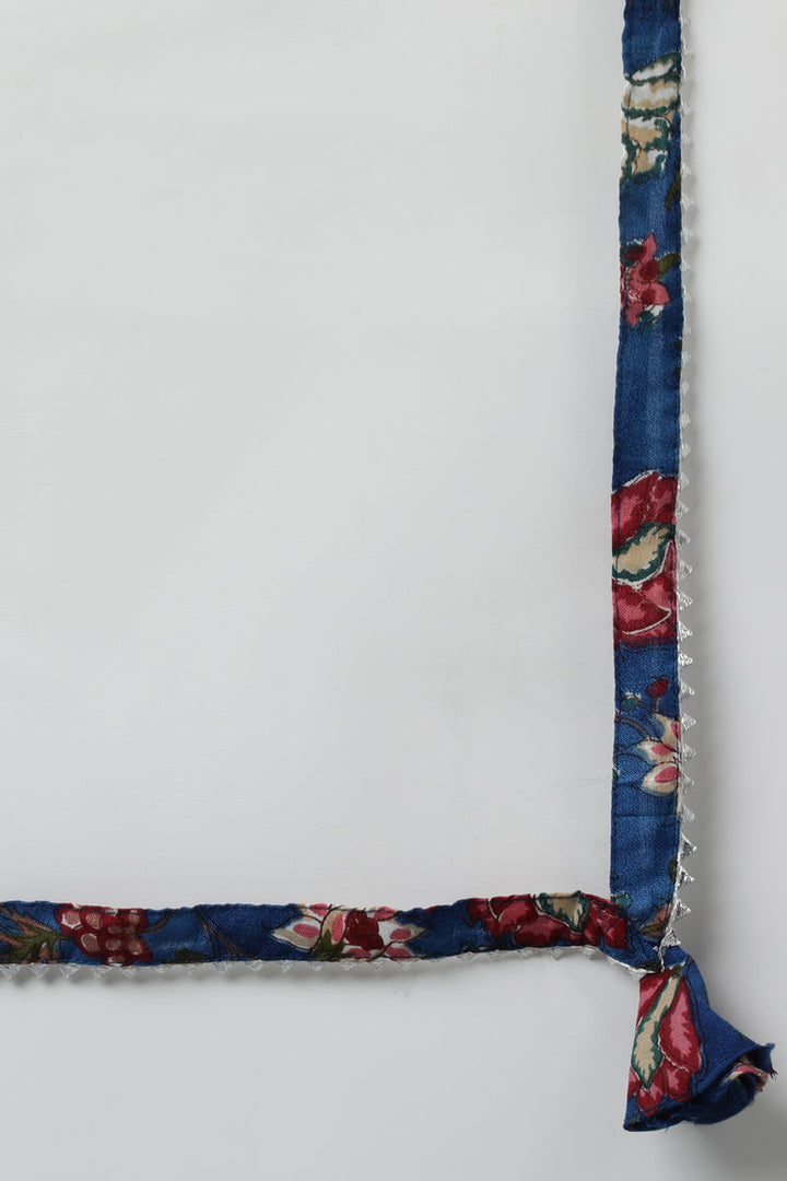 Blue-Rayon-Blend-Printed-3-Piece-Kurta-Set