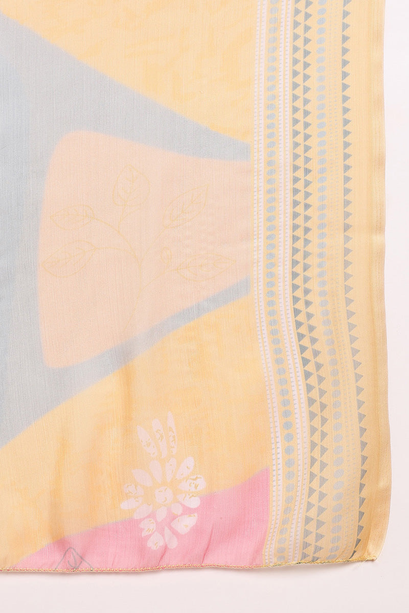 Yellow-Silk-Blend-Straight-Suit-Set