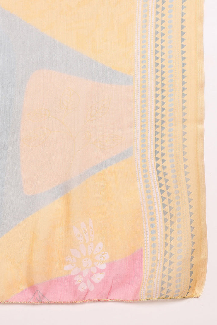 Yellow-Silk-Blend-Straight-Suit-Set