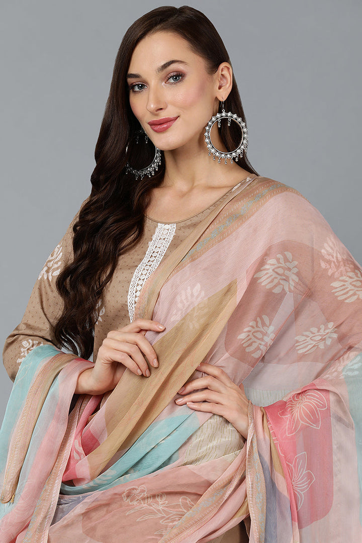 Taupe-Silk-Blend-Straight-Suit-Set